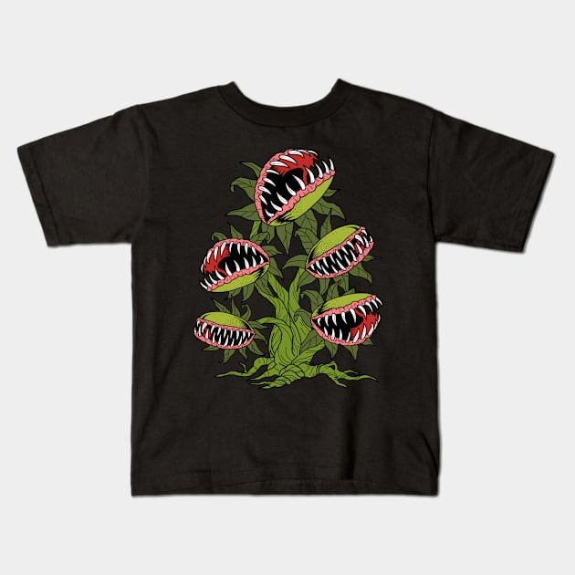 Carnivorous Plant Gifts Monster Venus Fly Trap Kids T-Shirt by PomegranatePower